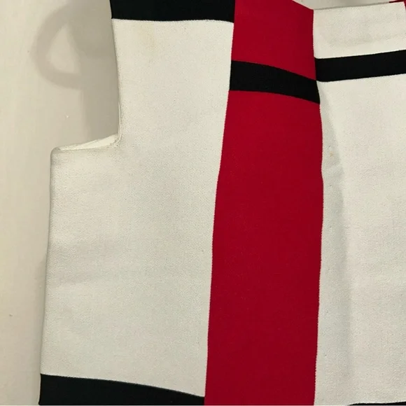 Alaia Red and White Midi Dress